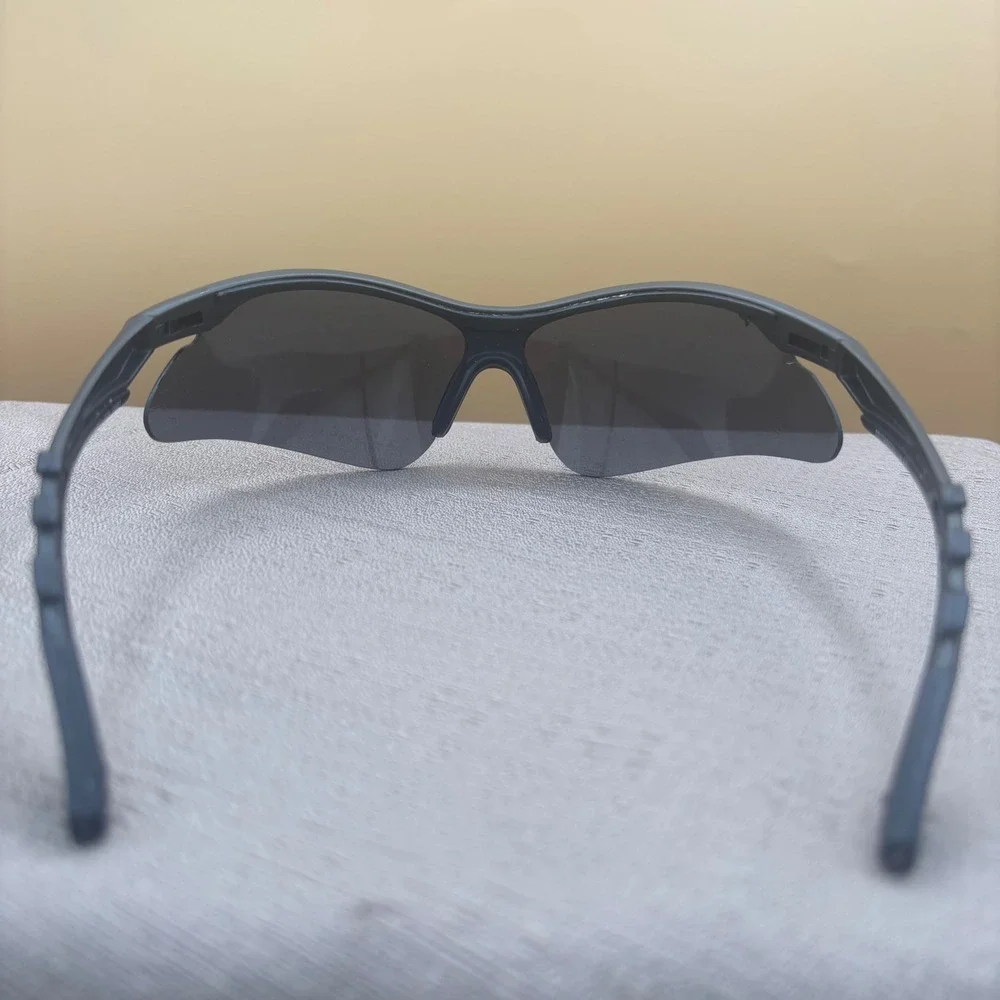 NASCAR Sunglasses Sport Wrap Around Mens OS Grey Excellent Cyber Y2K DG1212